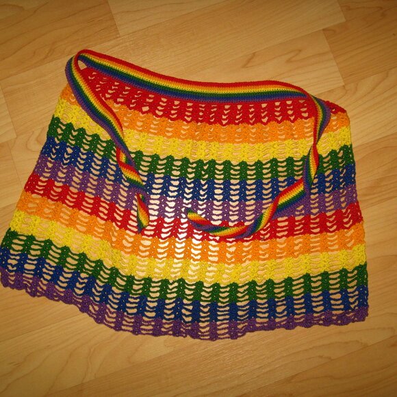 Gay Pride Rainbow Crochet Apron Small - Picture 5 of 5